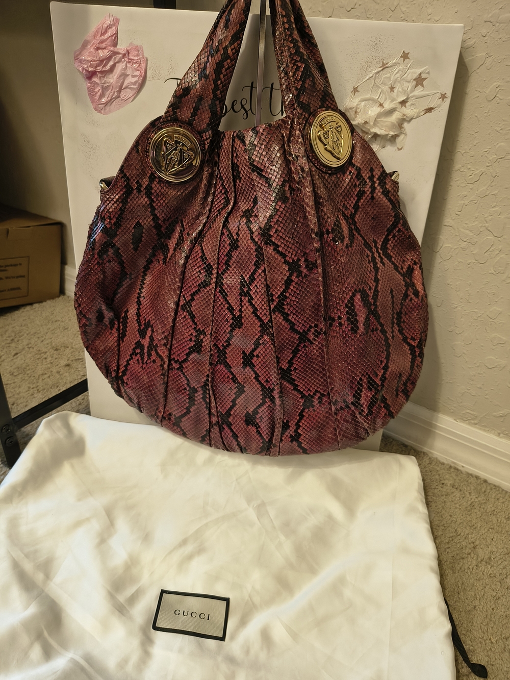 For Trade Gucci Snake Skin Babouska Hobo Bag